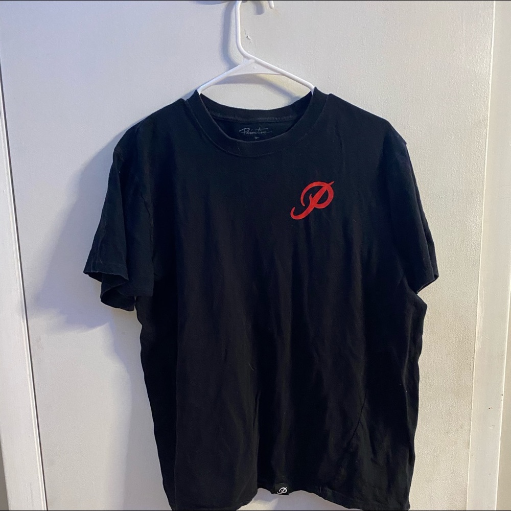 black and red shirt